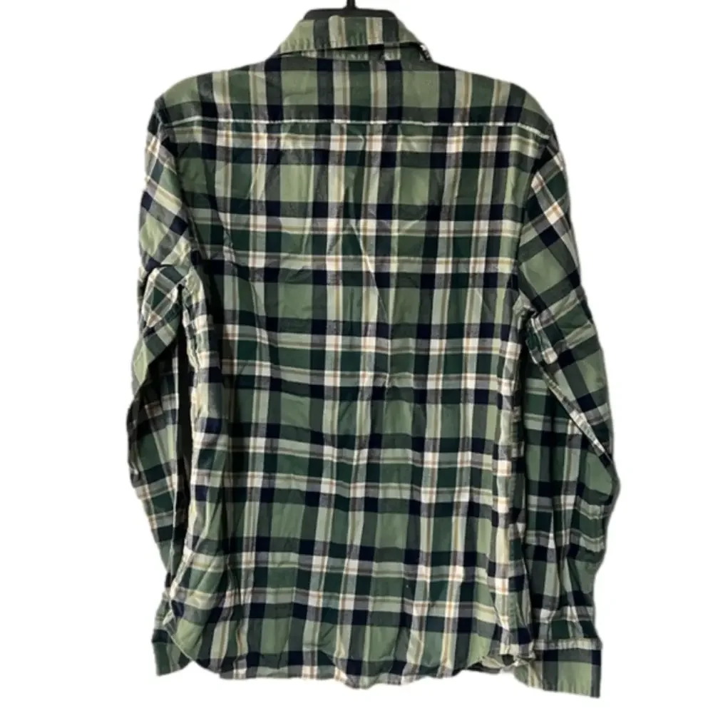 Men’s Banana Republic‎ size Small button up untucked fit green blue pattern
